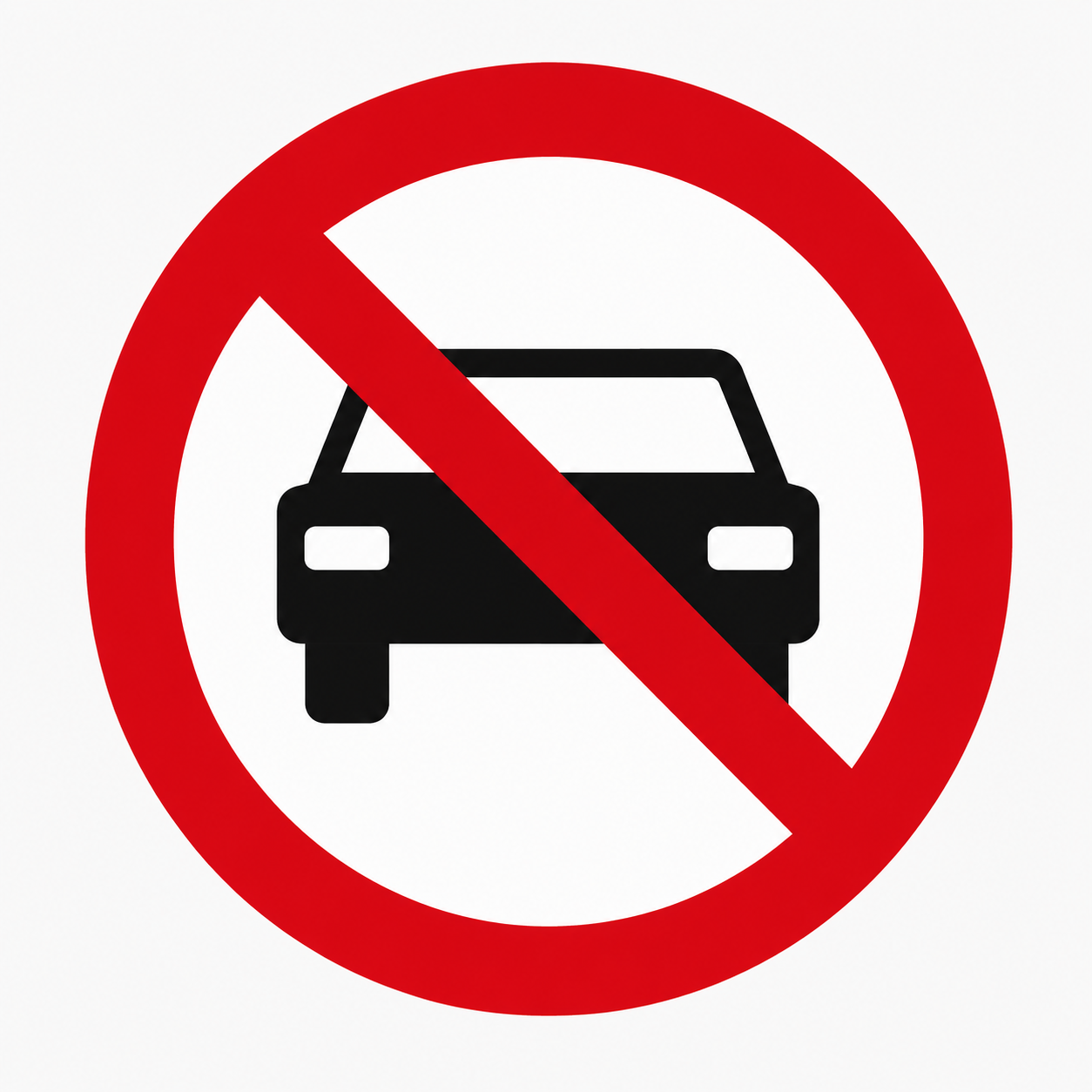 Placa R-10 — Proibido trânsito de veículos automotores