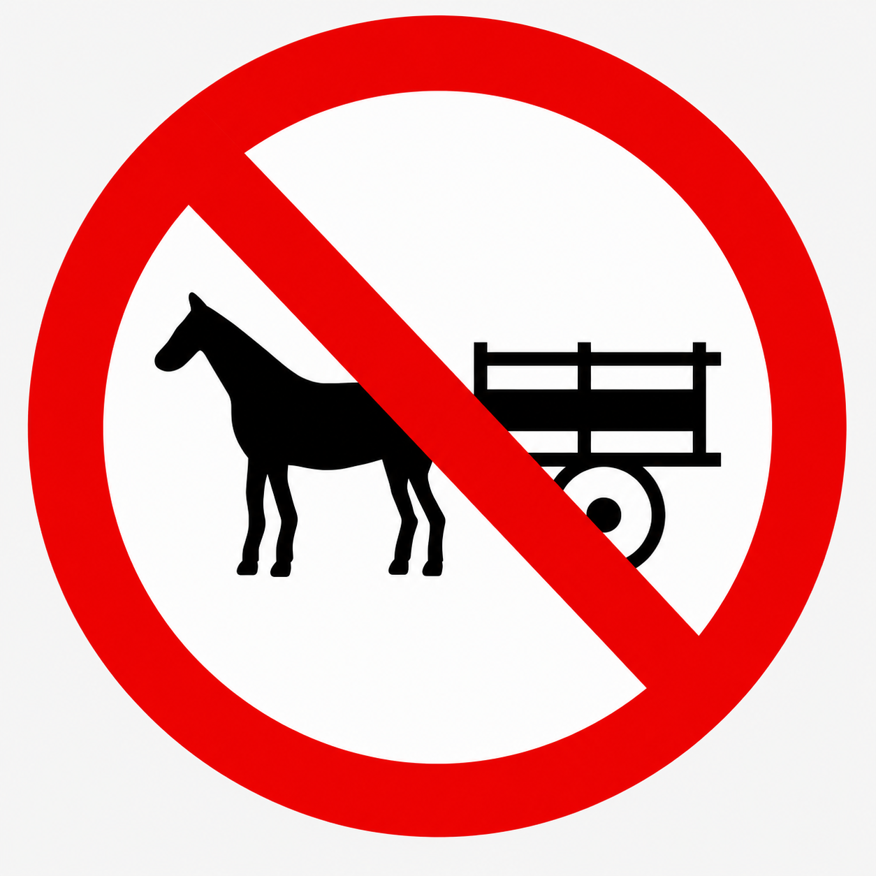 Placa R-11 — Proibido trânsito de veículos de tração animal