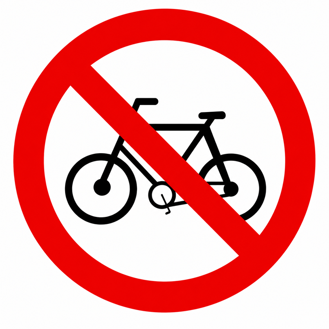 Placa R-12 — Proibido trânsito de bicicletas