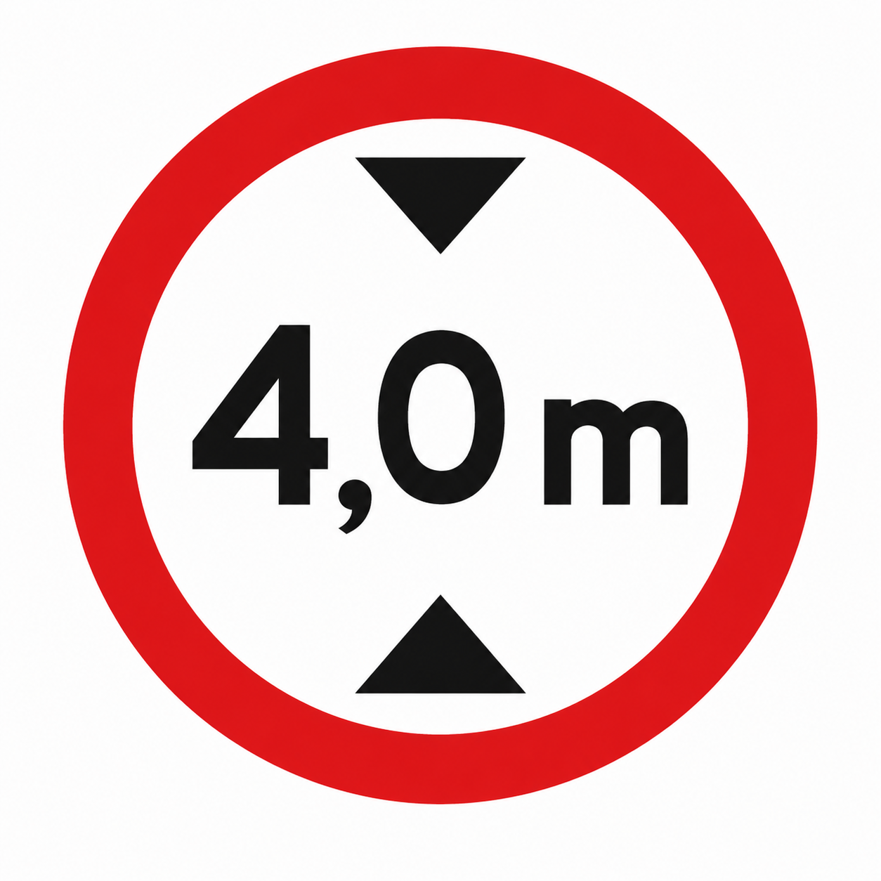 Placa R-15 — Altura máxima permitida