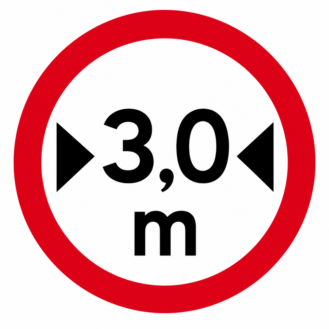 Placa R-16 — Largura máxima permitida