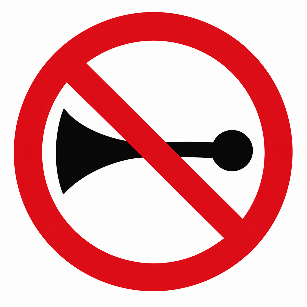 Placa R-20 — Proibido acionar buzina ou sinal sonoro