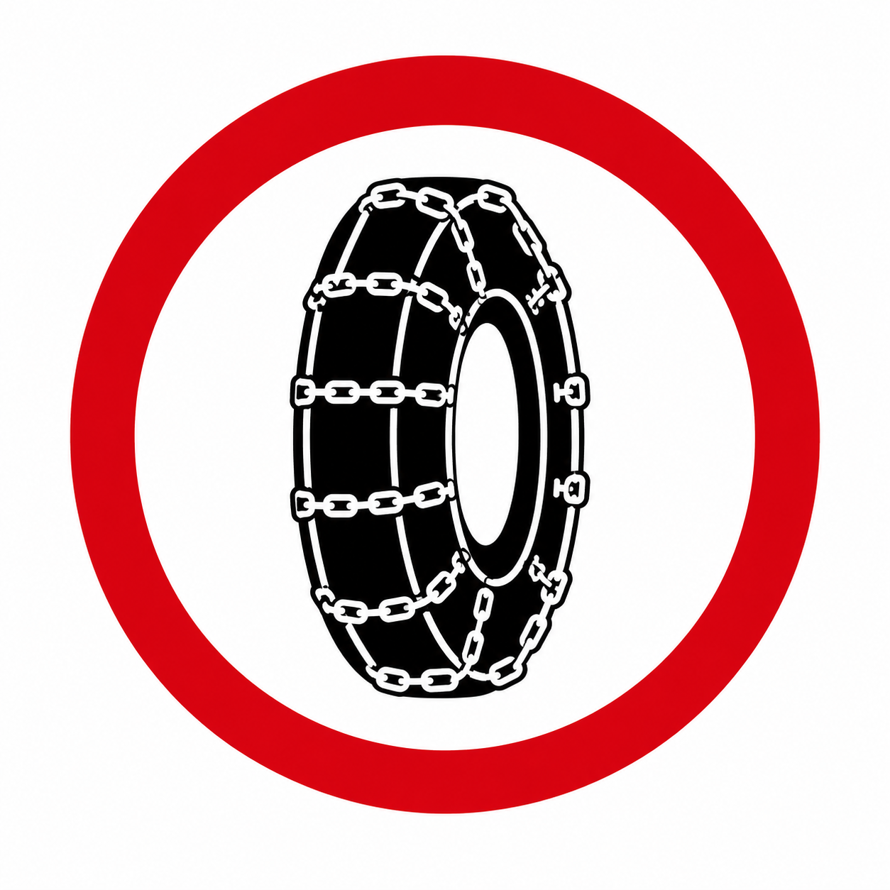 Placa R-22 — Uso obrigatório de corrente
