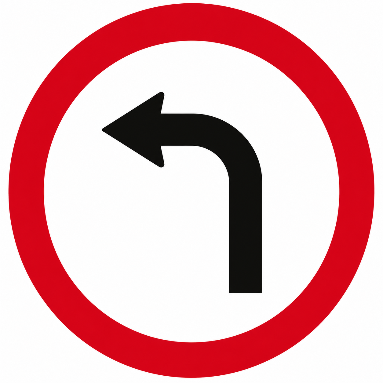 Placa R-25a — Vire à esquerda