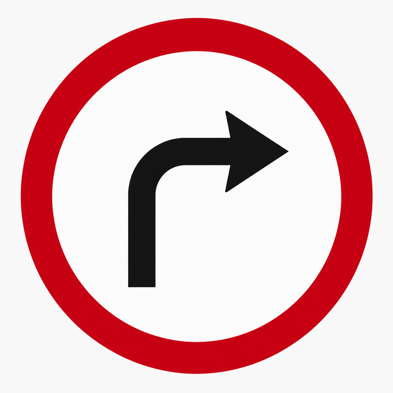 Placa R-25b — Vire à direita