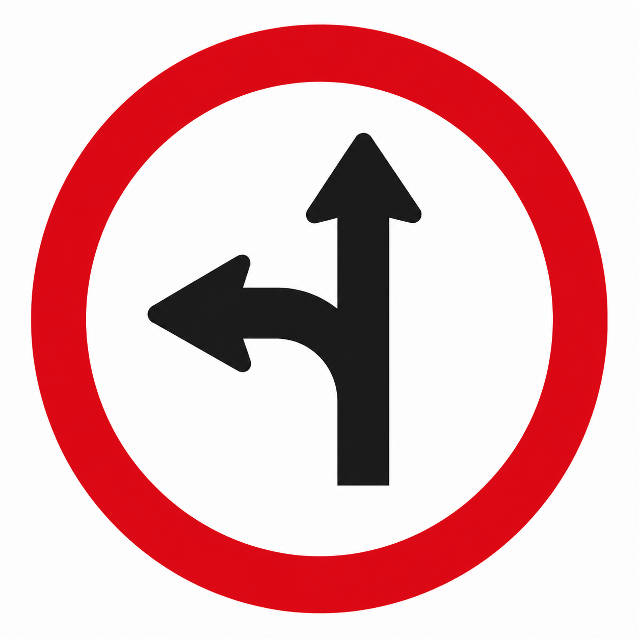 Placa R-25c — Siga em frente ou à esquerda