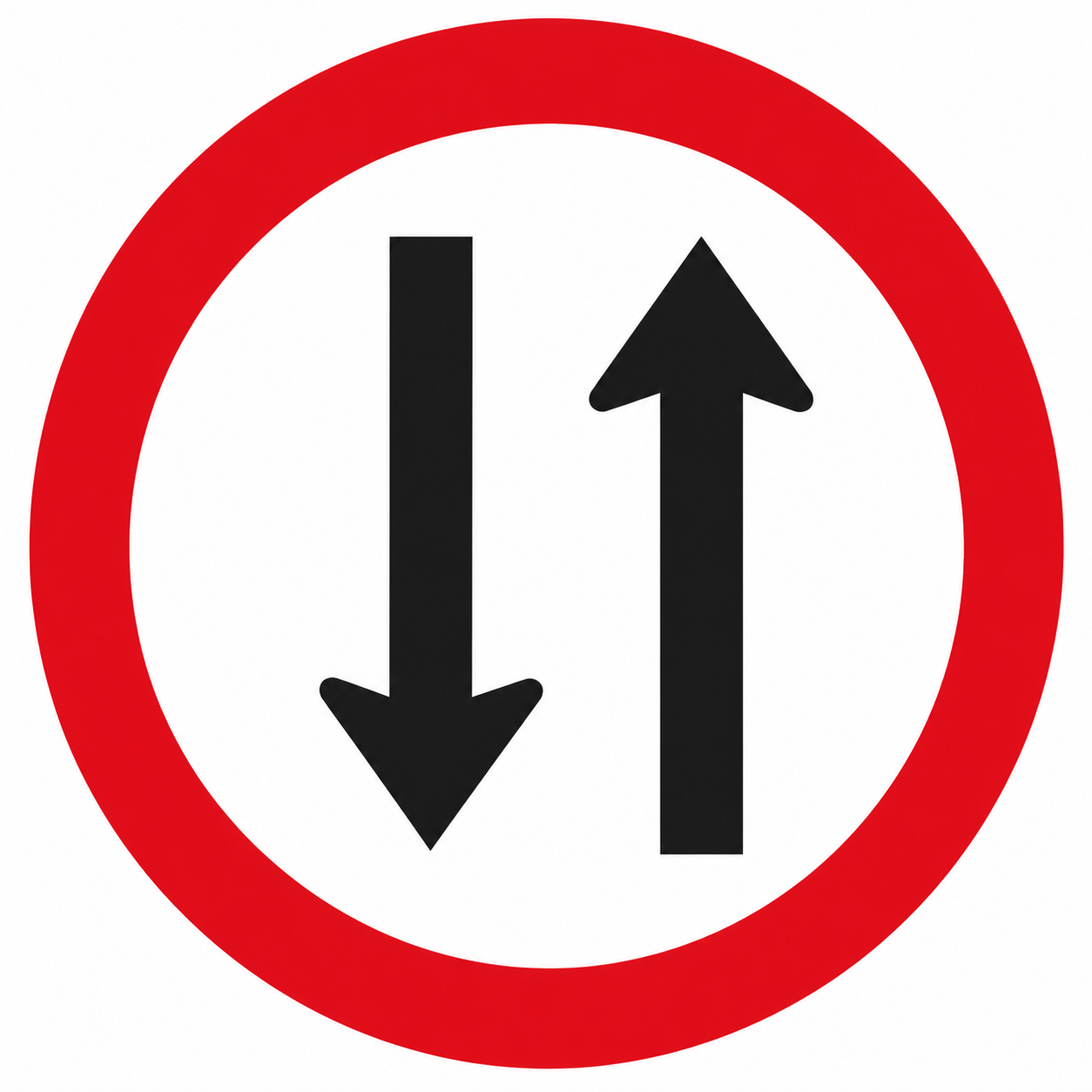 Placa R-28 — Duplo sentido de circulação