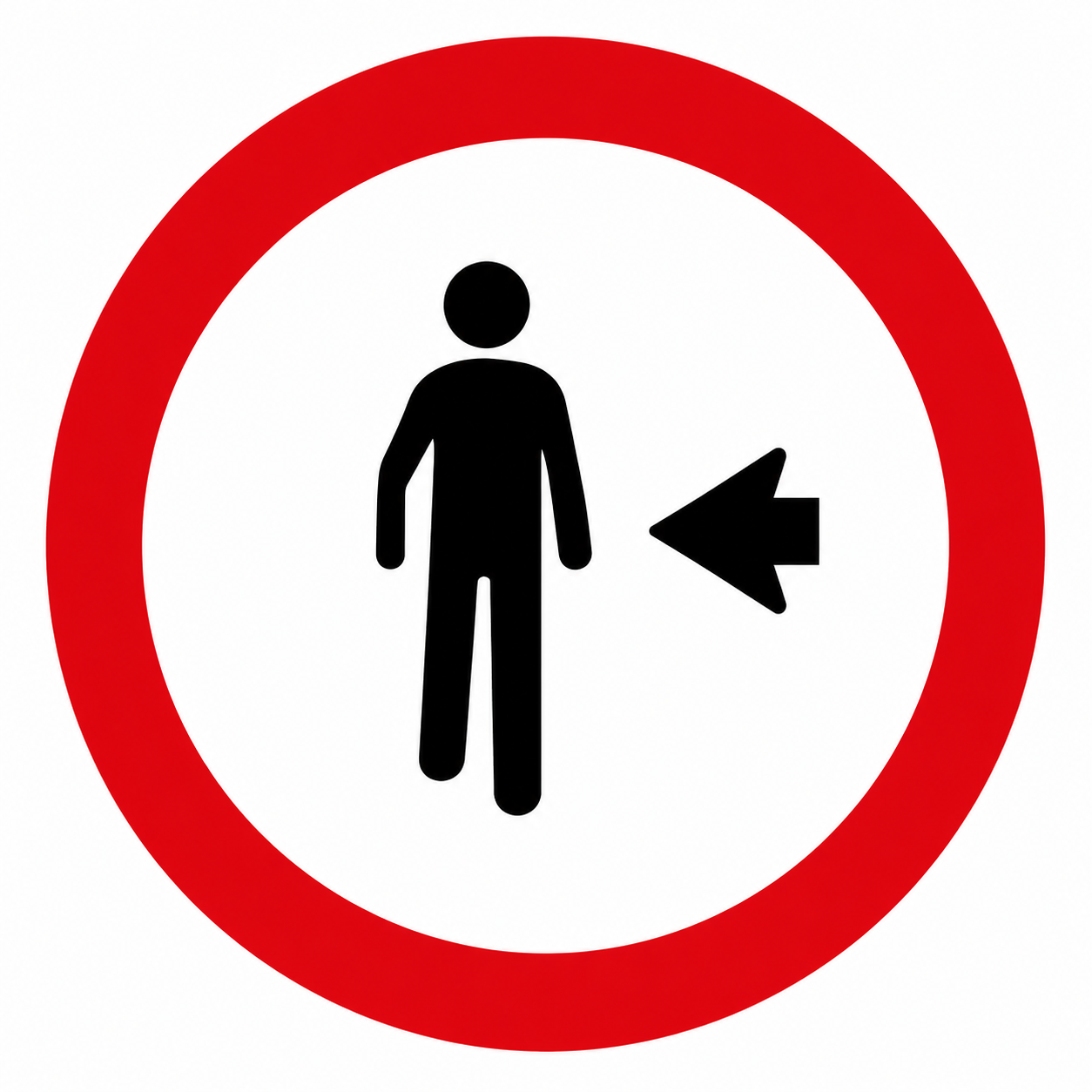 Placa R-30 — Pedestre, ande pela esquerda