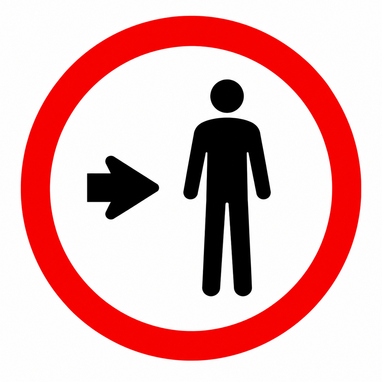 Placa R-31 — Pedestre, ande pela direita