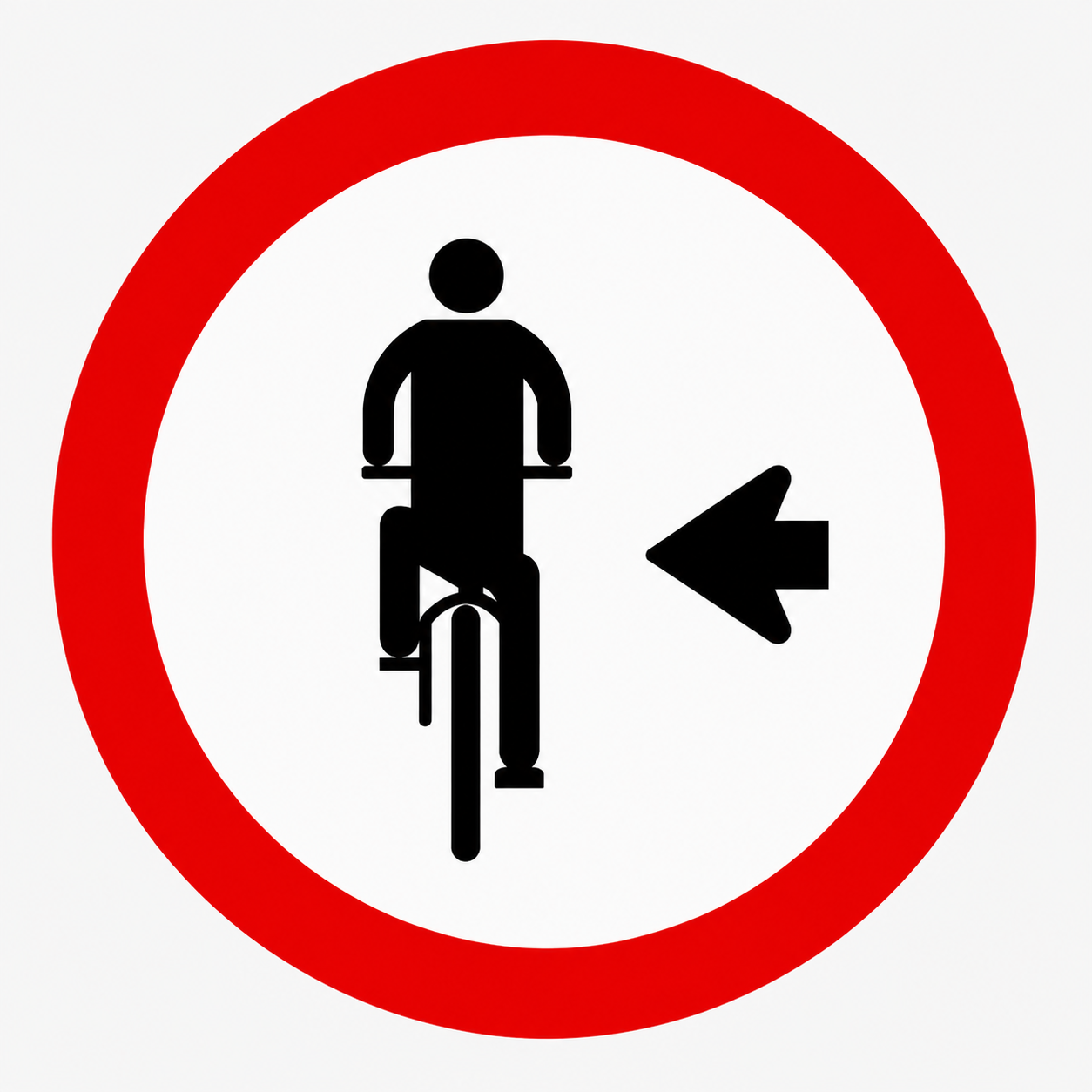 Placa R-35a — Ciclista, transite à esquerda