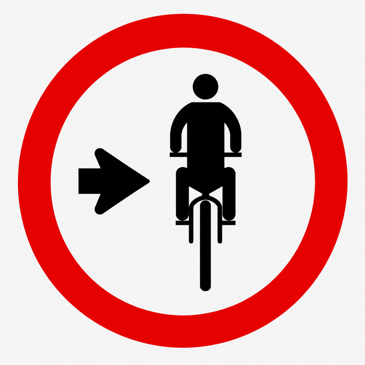 Placa R-35b — Ciclista, transite à direita
