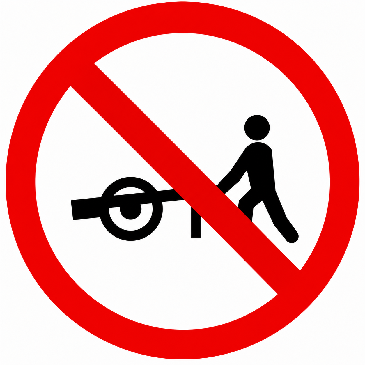Placa R-40 — Trânsito proibido a carros de mão