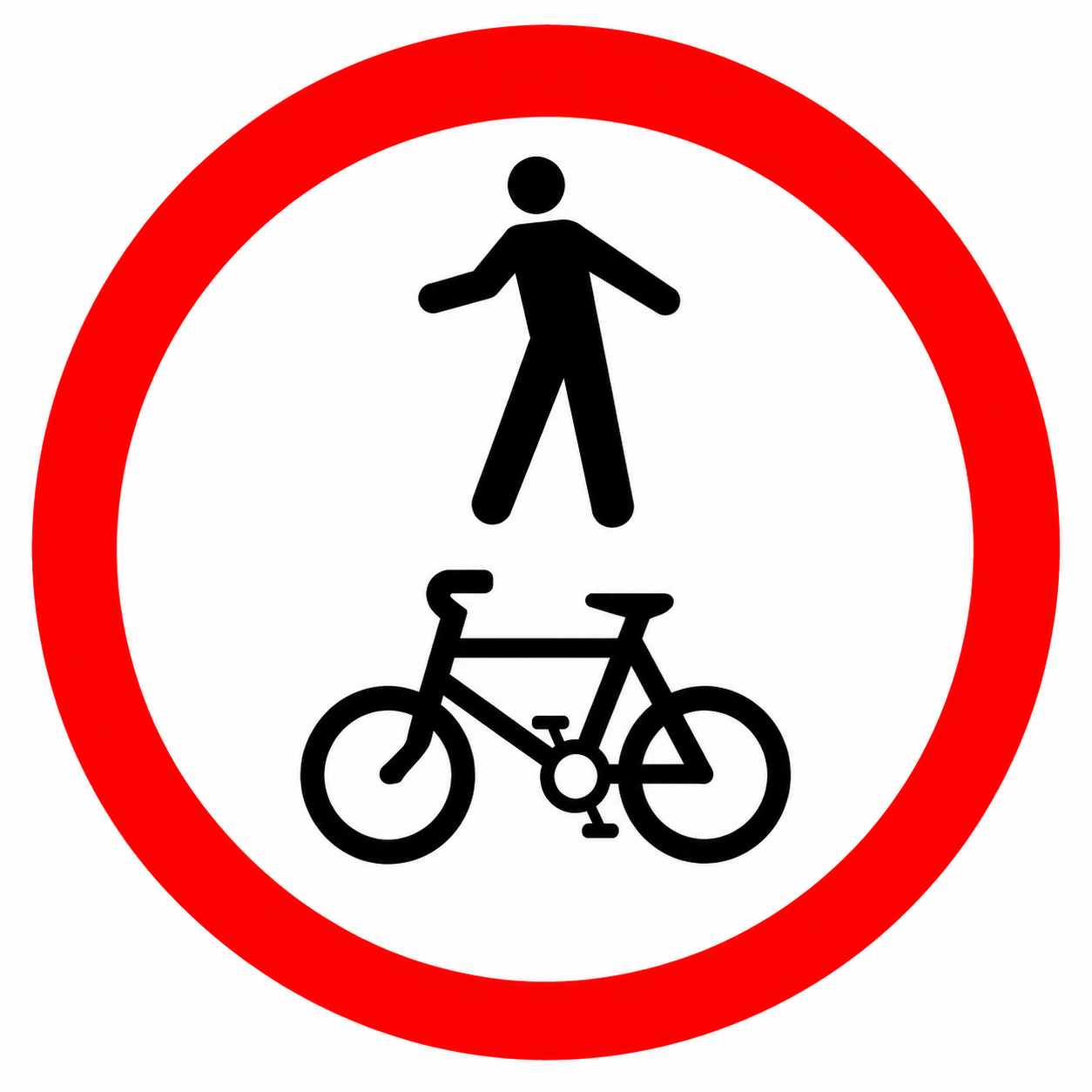 Placa R-44 — Circulação compartilhada de ciclistas e pedestres