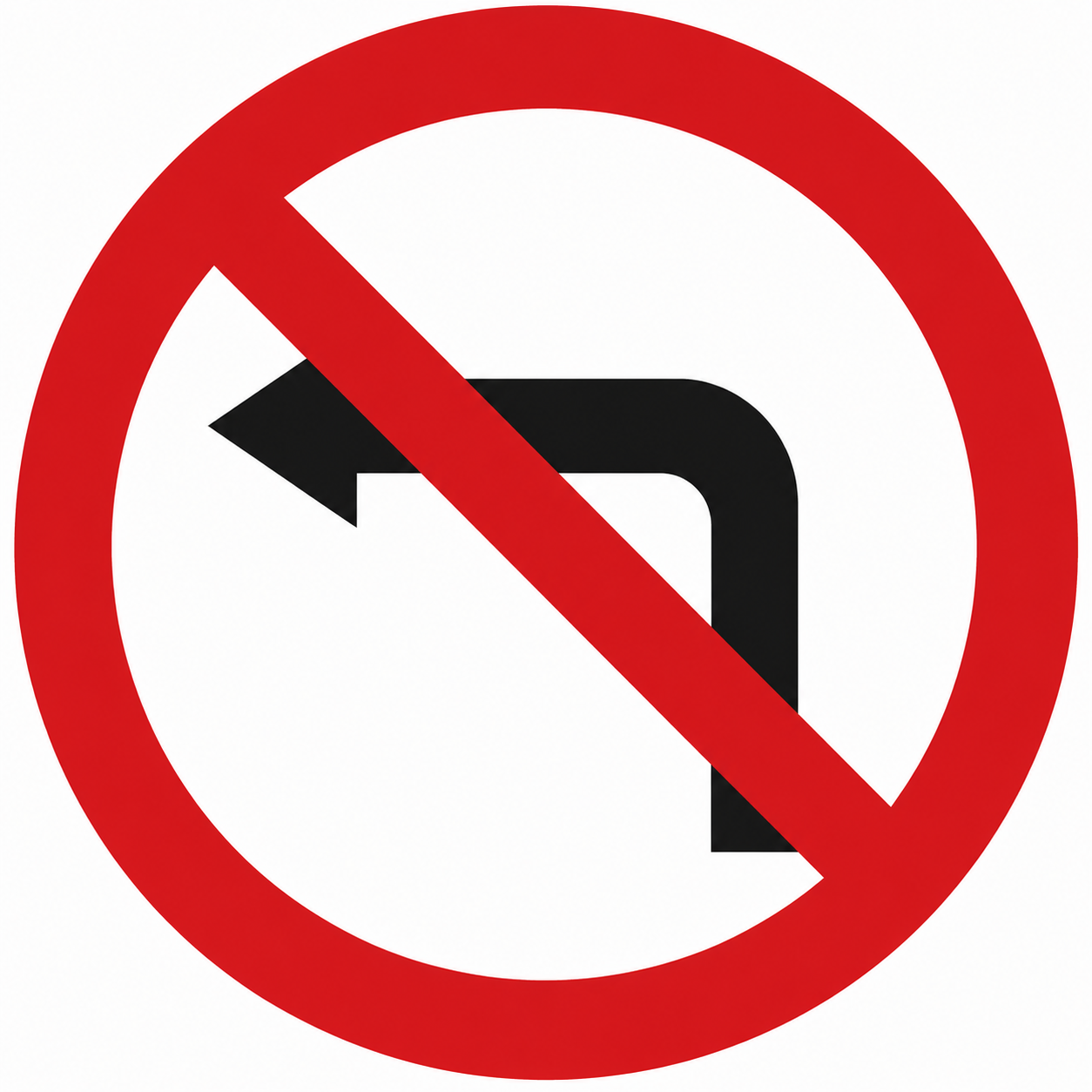 Placa R-4a — Proibido virar à esquerda