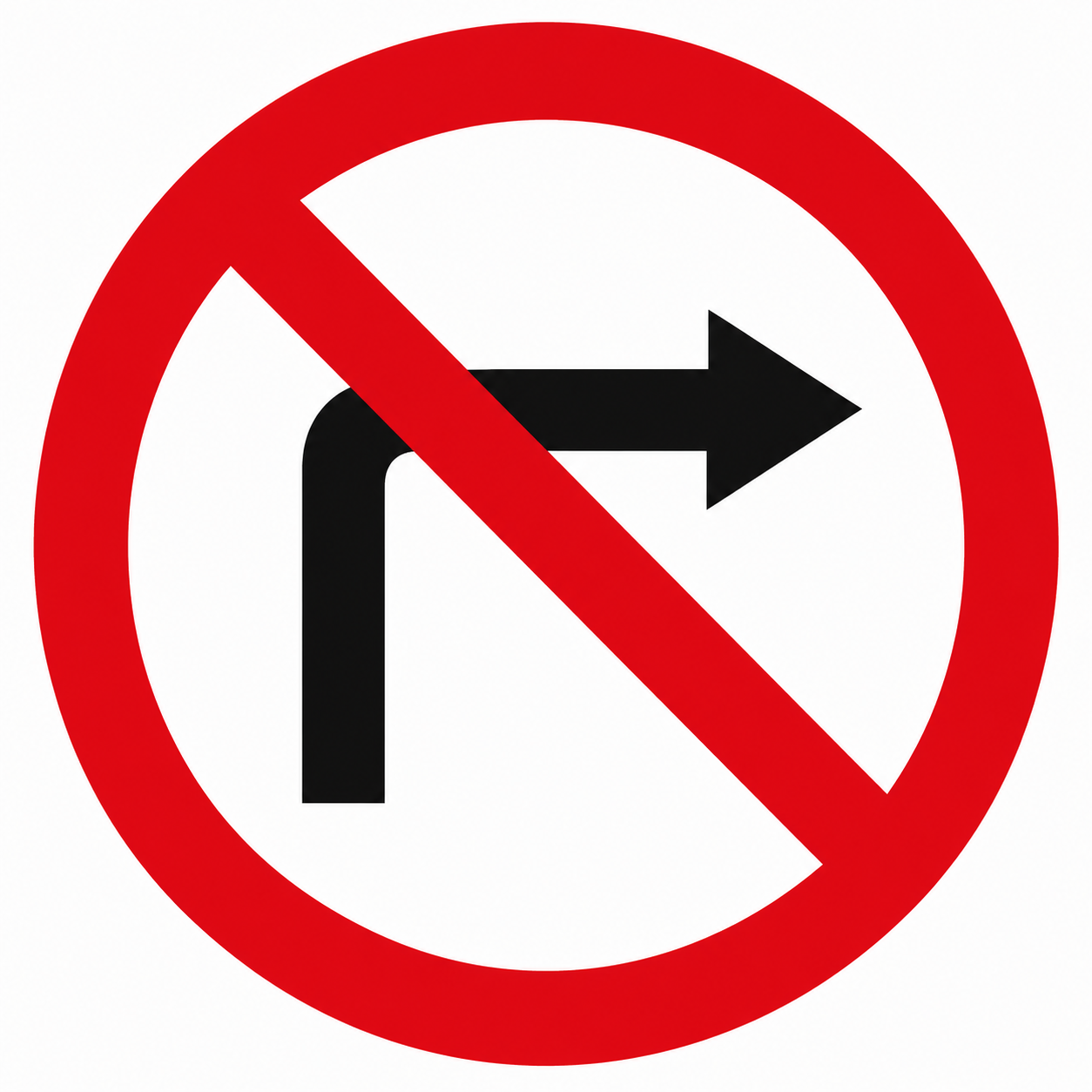 Placa R-4b — Proibido virar à direita