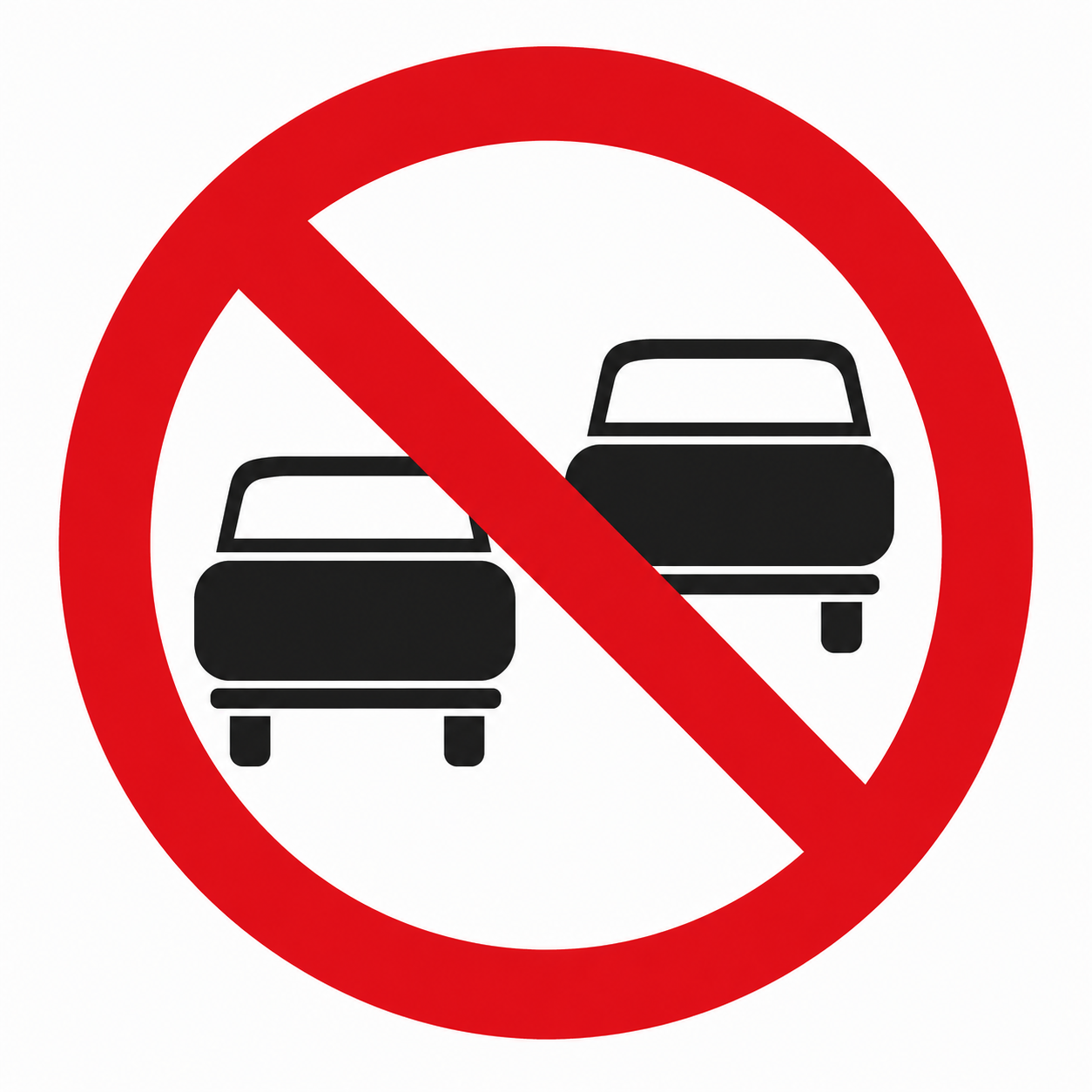 Placa R-7 — Proibido ultrapassar